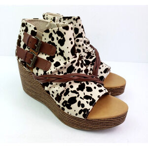 Blowfish Malibu Palote Womens Size 9 Cloud Cowgirl 3.5" Wedge Platform Sandals